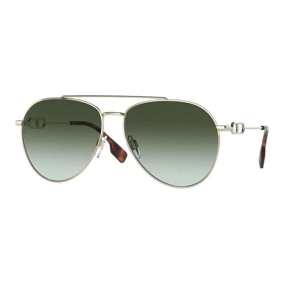Burberry | Light Goldtone & Green Gradient Carmen Aviator...
